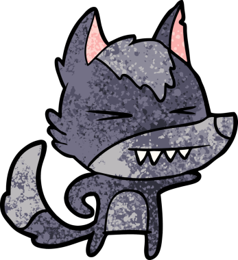 Bir insan tarafından çizilmiş kızgın kurt çizgi filmi.