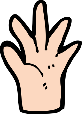 Bir insan tarafından çizilmiş çizgi el sembolü.