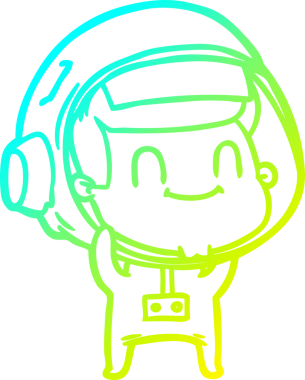 Bir insan tarafından çizilmiş mutlu bir astronot çizgi roman çizimi.