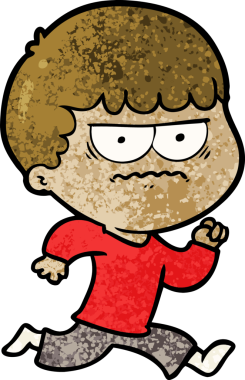 Bir insan tarafından çizilmiş kızgın bir adam.