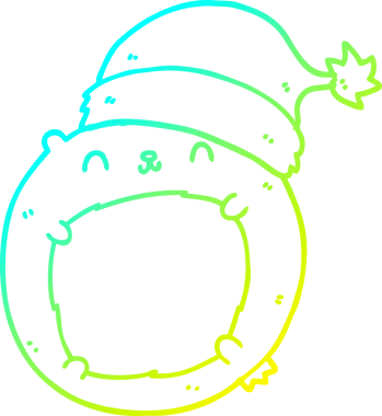 Soğuk gradyan çizgisi bir insan tarafından çizilmiş şirin bir Noel ayısının çizimi.