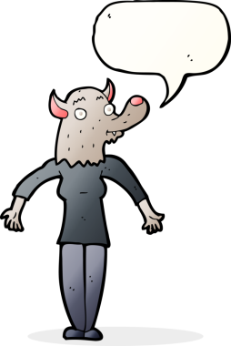 Bir insan tarafından çizilmiş kurtadam kadın.