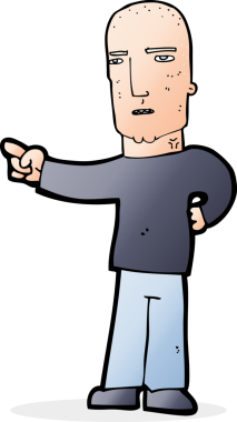 Bir insan tarafından çizilmiş sert adam çizgi filmi.