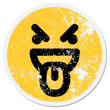 Bir insan tarafından çizilmiş basit bir şeytan yüzü.