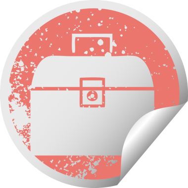 Bir insan tarafından çizilmiş metal bir kutunun dairesel kabuk soyma etiketi.