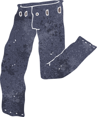 Bir insan tarafından çizilmiş karikatür pantolonu.