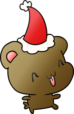 Bir insan tarafından çizilmiş Kawai ayısının el çizimi gradyan karikatürü.