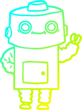 Bir insan tarafından çizilmiş soğuk gradyan robot çizimi