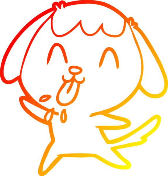 Bir insan tarafından çizilmiş sevimli bir köpeğin sıcak çizgi çizgisi.