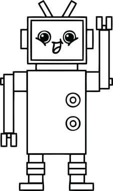 Bir insan tarafından çizilmiş robot çizimi