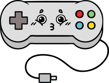 Bir insan tarafından çizilmiş şirin bir oyun denetleyici çizgi filmi.