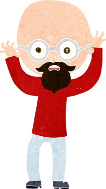 Bir insan tarafından çizilmiş kel bir adam.