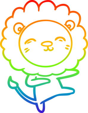 gökkuşağı gradyan çizgi çizimi bir insan tarafından çizilmiş bir aslan