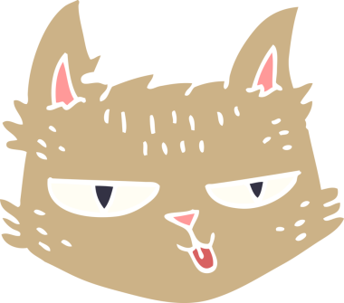 Bir insan tarafından çizilmiş mutlu kedi karalaması.