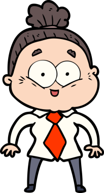 Bir insan tarafından çizilmiş mutlu yaşlı kadın çizgi filmi.