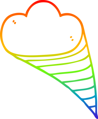 gökkuşağı gradyan çizgi çizimi bir insan tarafından çizilmiş karikatür dekoratif bulut öğesi