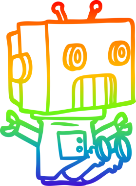 gökkuşağı gradyan çizgisi bir insan tarafından çizilmiş robot çizgi