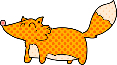 Şişko tilki bir insan tarafından çizilmiş.