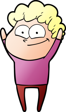 Bir insan tarafından çizilmiş mutlu bir adam.