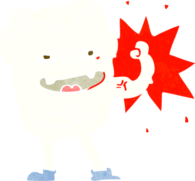 Bir insan tarafından çizilmiş güçlü, sağlıklı bir diş.