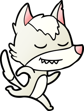 Bir insan tarafından çizilmiş dost canlısı bir kurt.