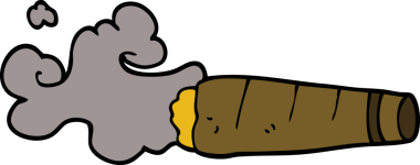 Bir insan tarafından çizilmiş puro içen karikatür.