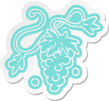 Üzüm üzerine insan tarafından çizilmiş üzüm etiketi.