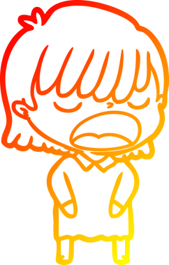 Bir insan tarafından yüksek sesle çizilmiş bir çizgi film kadını çizimi.