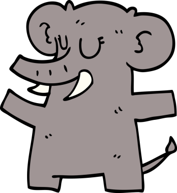 Bir insan tarafından çizilmiş karalama fili.