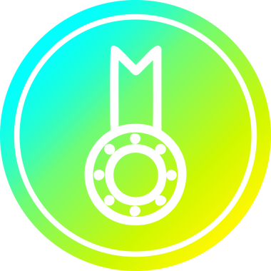 Bir insan tarafından çizilmiş havalı gradyan bitiş ile madalya ödüllü dairesel simge