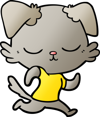 Bir insan tarafından çizilmiş şirin bir çizgi film köpeği.