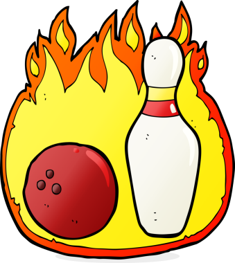 Bir insan tarafından çizilmiş 10 tane bowling sembolü.