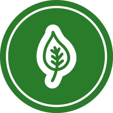 Bir insan tarafından çizilmiş doğal yaprak dairesel simgesi