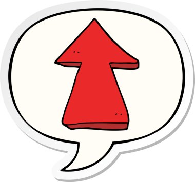 bir insan tarafından çizilmiş konuşma kabarcığı etiketli ok işaretli çizgi film