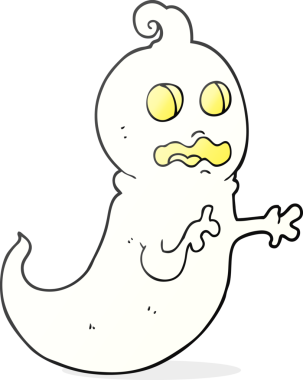 Bir insan tarafından çizilmiş karikatür bir hayalet.