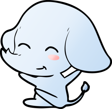 Bir insan tarafından çizilmiş şirin bir fil.