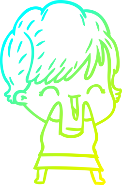 Bir insan tarafından çizilmiş gülen bir karikatür çizimi.