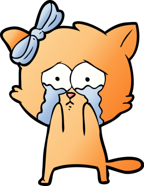 Bir insan tarafından çizilmiş çizgi film kedisi.