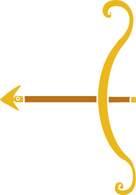 Bir insan tarafından çizilmiş ok ve yay karalaması.