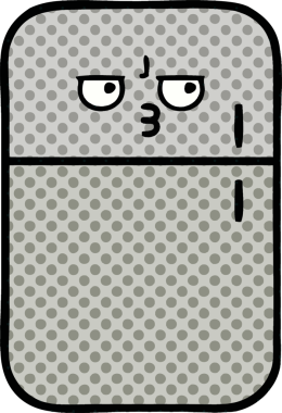 Bir insan tarafından çizilmiş buzdolabı karikatürü.