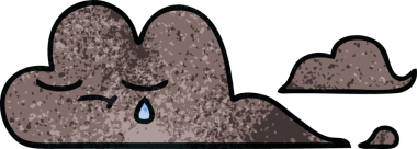 Bir insan tarafından çizilmiş fırtına bulutunun retro grunge deseni.