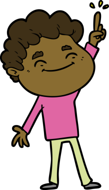 Bir insan tarafından çizilmiş çizgi film dostu bir adam.