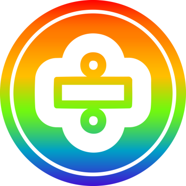 Bir insan tarafından çizilmiş gökkuşağı gradyanı olan ayrık dairesel simge işareti