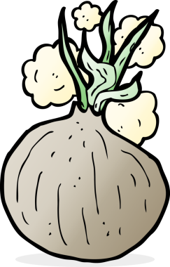 Bir insan tarafından çizilmiş karikatür soğanı.