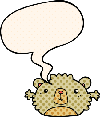 Bir insan tarafından çizilmiş çizgi roman tarzında komik bir çizgi film ayısı.