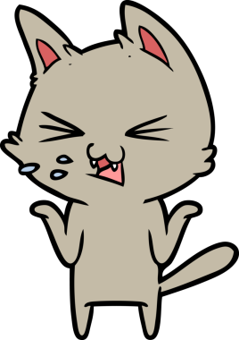 Bir insan tarafından çizilmiş kedi tıslaması.