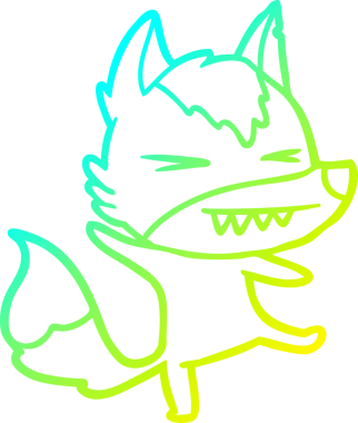 Bir insan tarafından çizilmiş kızgın bir kurt çizgi filmi.