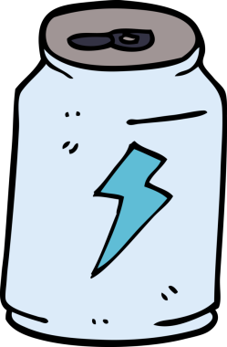 Bir insan tarafından çizilmiş enerji içeceği konservesi.