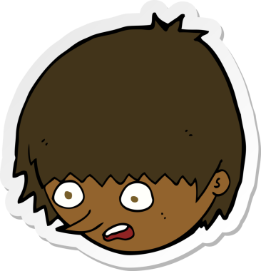 Bir insan tarafından çizilmiş karikatür çıkartması.