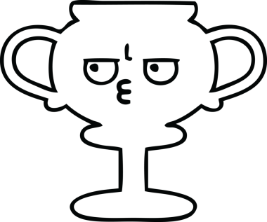 Bir insan tarafından çizilmiş bir kupanın çizgi çizimi